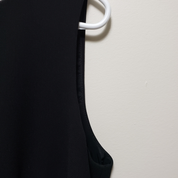 Vintage Pierre Cardin Classic Black Sleeveless Midi Dress Lined Back ZipSize 14 - Picture 3 of 9